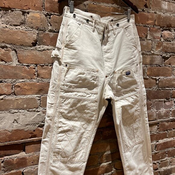 Kapital Canvas Quilted Knee Painter Pants - Picture 1 of 11